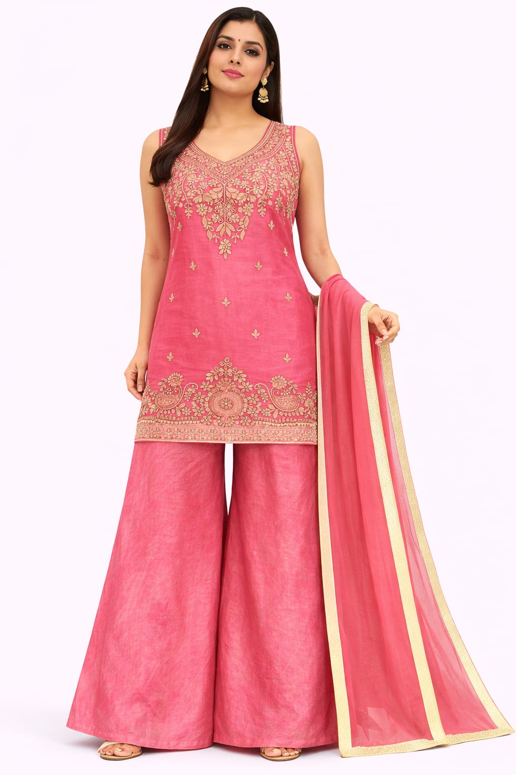 HAND WORK KURTA WITH CIRCULAR PLAZO D.NO. 1027