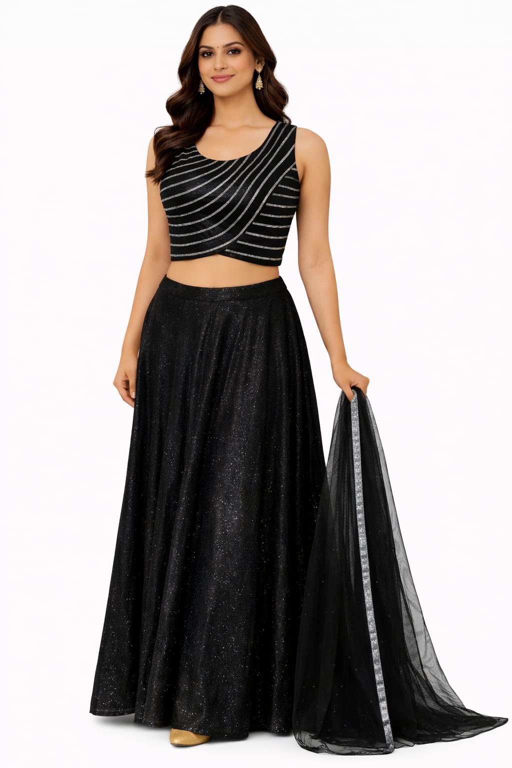 INDO WESTERN CROP TOP D.NO. 1021