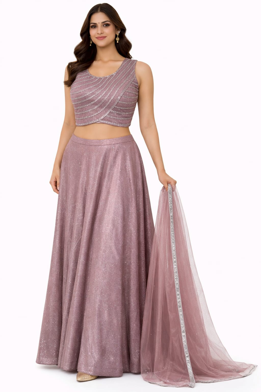 INDO WESTERN CROP TOP D.NO. 1021